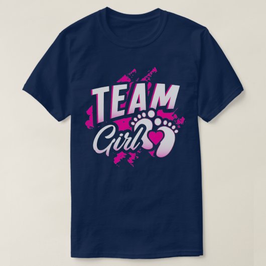 Gendereducatie team meisje Baby shower T-shirt (Design voorkant)