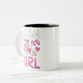 Gendereducatie teammeisjes verzameling tweekleurige koffiemok (Voorkant links)