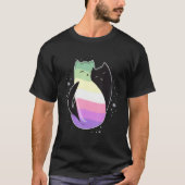 Genderfae Cat Flag Nonbinary Transgender LGBT Blac T-shirt (Voorkant)