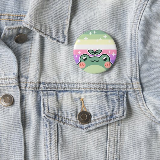 Genderfae LGBT Pride Flag Kikker Ronde Button 5,7 Cm (In situ)
