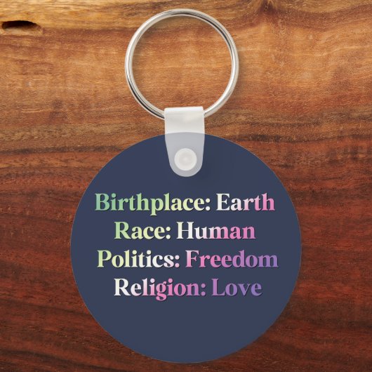 Genderfae Pride - Geboorteplaats: Aarde. Ras: Mens Sleutelhanger (Achterkant)