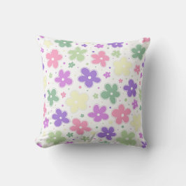 Genderfae Pride Vlag Bloemen Doodle Pastel Roze Kussen