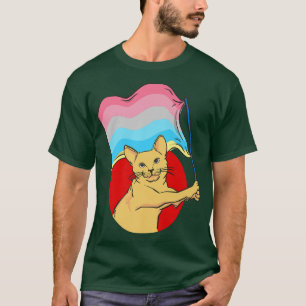 Genderflu Flag Cat Nonbinary Geslacht T-shirt