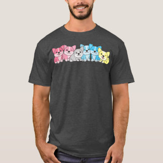 Genderflu Flag Pride Lgbtq Dogs Genderflu Corgi T-shirt