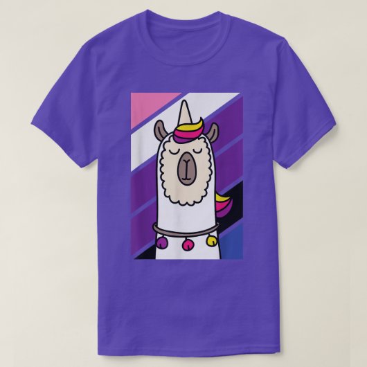 Genderflua Llama LGBTQ Funny Alpaca Unicorn Pride T-shirt (Design voorkant)