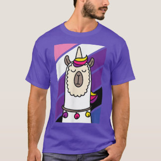 Genderflua Llama LGBTQ Funny Alpaca Unicorn Pride T-shirt