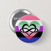 Genderfluid Abroseksueel Polyam Pride Button (Voorkant /achterkant)