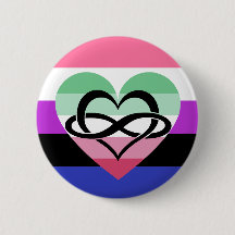 Genderfluid Abroseksueel Polyam Pride Button