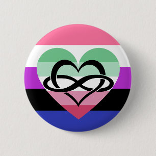 Genderfluid Abroseksueel Polyam Pride Button