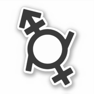 Genderfluid Androgeen Vrouwelijk Geslachts Symbool Sticker