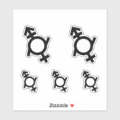 Genderfluid Androgeen Vrouwelijk Geslachts Symbool Sticker (Vel)