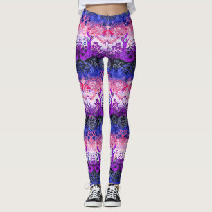 Genderfluid Draak Damast - Genderfluid Pride Vlag Leggings