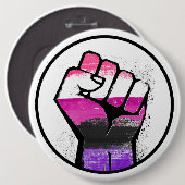 GENDERFLUID FIST RONDE BUTTON 6,0 CM (Voorkant /achterkant)