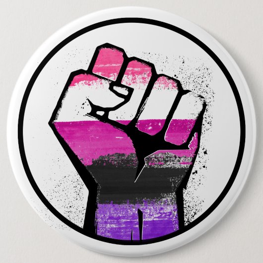 GENDERFLUID FIST RONDE BUTTON 6,0 CM (Voorkant)