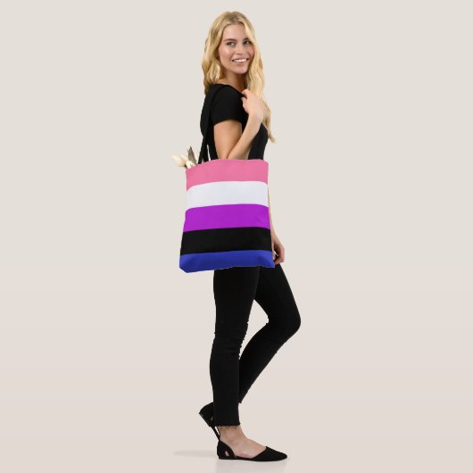 Genderfluid Flag LGBT Canvas tas (Op model)