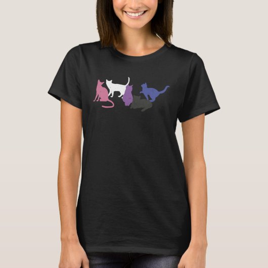 Genderfluid Flag LGBTQ Cats Pride Cat  1 T-shirt (Voorkant)