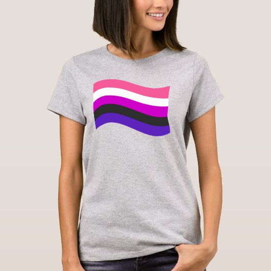GENDERFLUID FLAG WAVING T-Shirt (Voorkant)