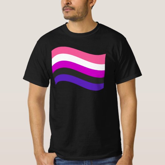 GENDERFLUID FLAG WAVING T-Shirt (Voorkant)