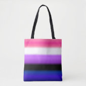 Genderfluid Gradient Pride Vlag: Horizontaal Tote Bag (Voorkant)