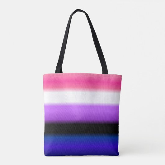 Genderfluid Gradient Pride Vlag: Horizontaal Tote Bag (Achterkant)
