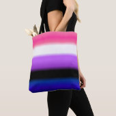 Genderfluid Gradient Pride Vlag: Horizontaal Tote Bag (Dichtbij)