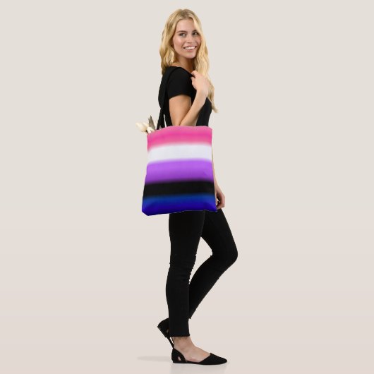 Genderfluid Gradient Pride Vlag: Horizontaal Tote Bag (Op model)