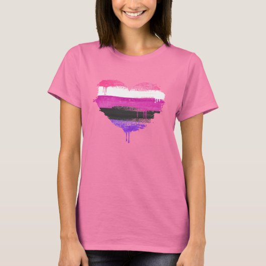 GENDERFLUID HEART - GENDERFLUID LOVE - T-SHIRT (Voorkant)