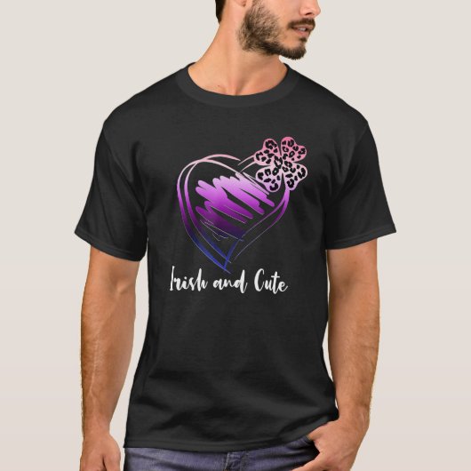 Genderfluid Irish And Cute Leopard Shamrock Heart  T-shirt (Voorkant)