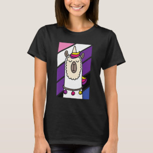 Genderfluid Llama LGBT-Q Grappige Alpaca Eenhoorn  T-shirt