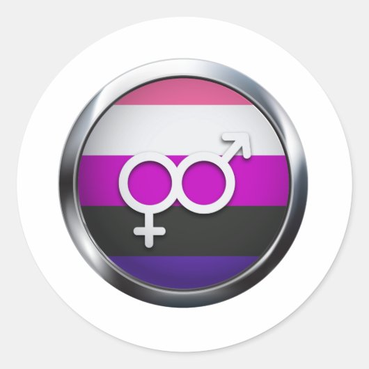 GENDERFLUID MEDAILLON STICKER (Voorkant)
