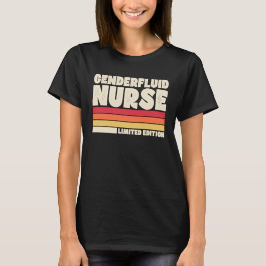 Genderfluid Nurse  Retro Vintage Style T-shirt (Voorkant)