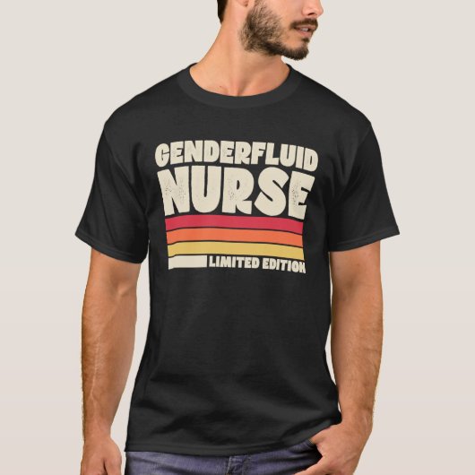 Genderfluid Nurse Retro Vintage Style T-shirt (Voorkant)