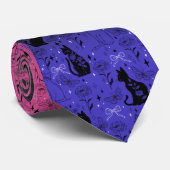 Genderfluid Pride Black Cat - Mystical Witchy Stropdas (Opgerold)