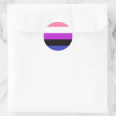 Genderfluid Pride Circle Sticker (Tas)