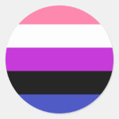 Genderfluid Pride Circle Sticker (Voorkant)