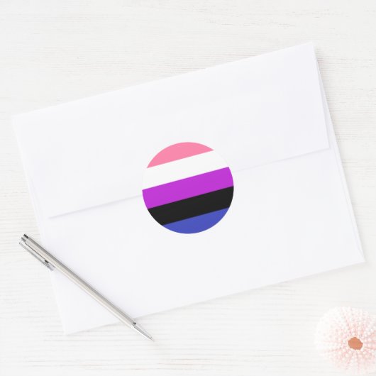 Genderfluid Pride Circle Sticker (Envelop)