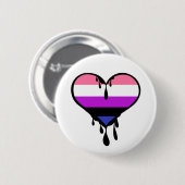 Genderfluid Pride Dripping Heart Ronde Button 5,7 Cm (Voorkant /achterkant)
