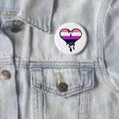 Genderfluid Pride Dripping Heart Ronde Button 5,7 Cm (In situ)