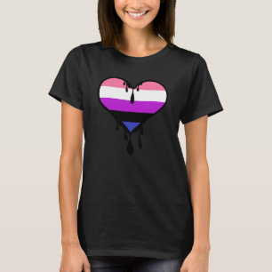 Genderfluid Pride Dripping Heart T-shirt