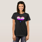 Genderfluid Pride Dripping Heart T-shirt (Voorkant volledig)
