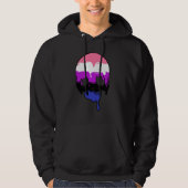 Genderfluid Pride Dripping Skull Hoodie (Voorkant)