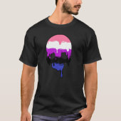 Genderfluid Pride Dripping Skull T-shirt (Voorkant)