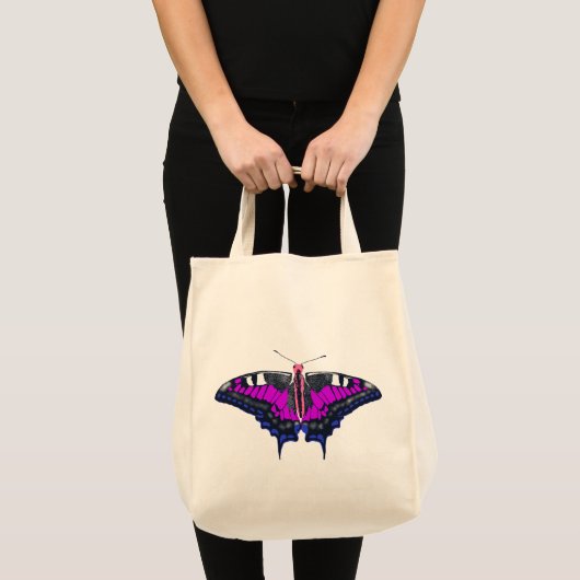Genderfluid Pride Flag Swallowtail Butterfly Tote Bag (Voorkant (product))