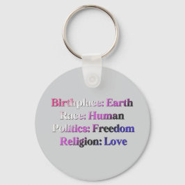 Genderfluid Pride - Geboorteplaats: Aarde. Ras: Me Sleutelhanger