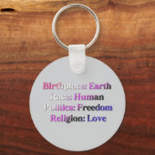 Genderfluid Pride - Geboorteplaats: Aarde. Ras: Me Sleutelhanger (Achterkant)