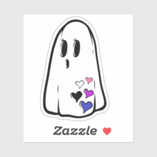 Genderfluid Pride Ghost Sticker