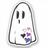 Genderfluid Pride Ghost Sticker (Voorkant)