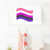 Genderfluid Pride Golvende Vlag Spandoek (Insitu)