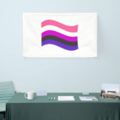 Genderfluid Pride Golvende Vlag Spandoek (Beurs)