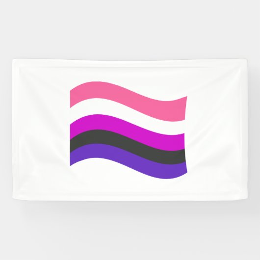 Genderfluid Pride Golvende Vlag Spandoek (Horizontaal)